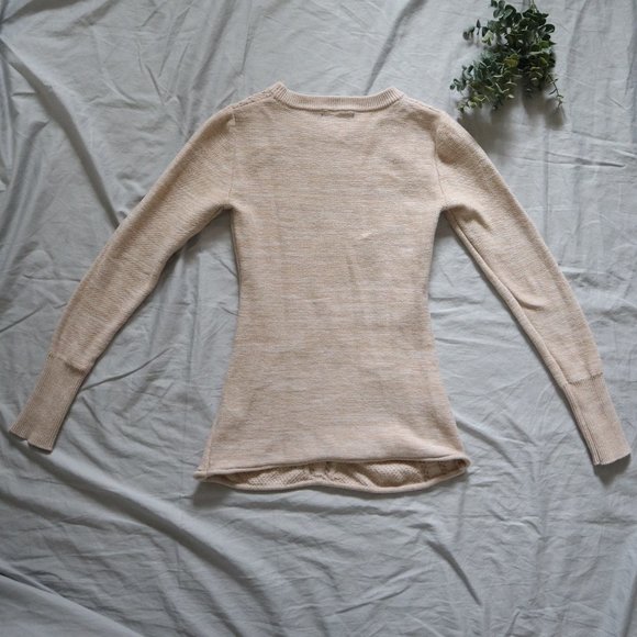 PATTYBOUTIK Pullover Knit Sweater Cream Size Small - Picture 4 of 7